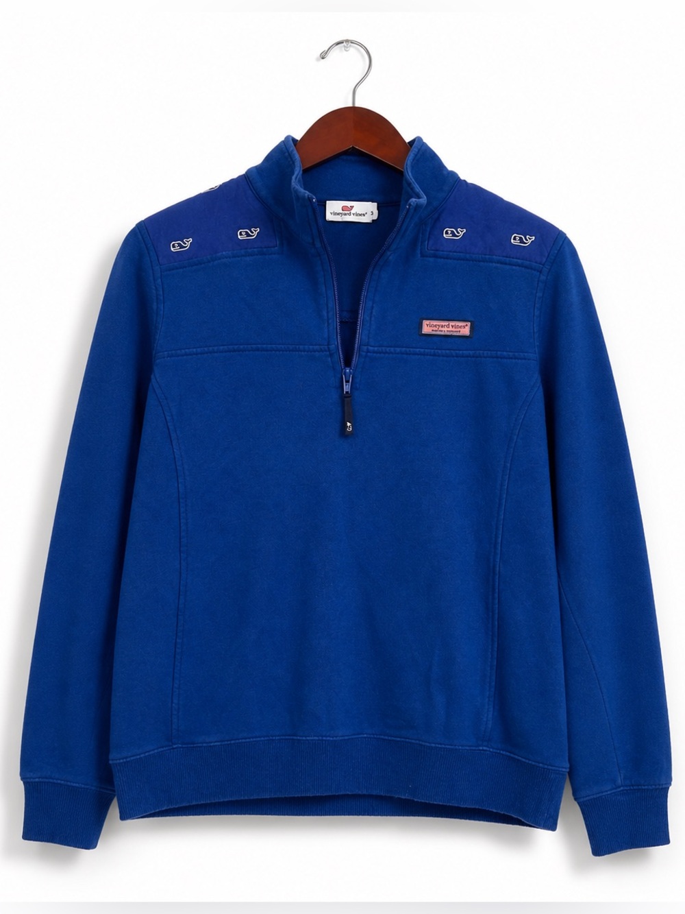 Vineyard Vines Blue Quarter Zip Pullover Shep Shirt Women’s Small Preppy Whale